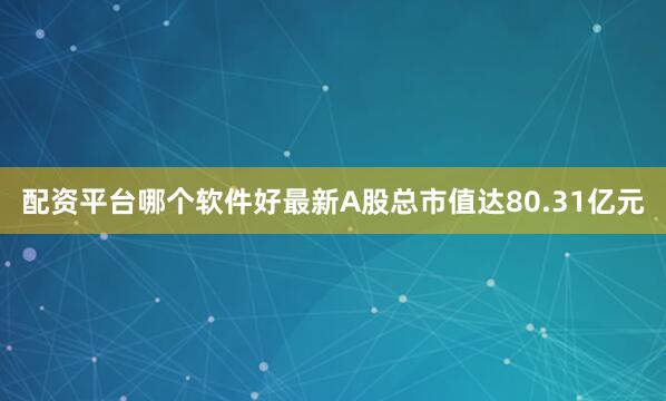 配资平台哪个软件好最新A股总市值达80.31亿元